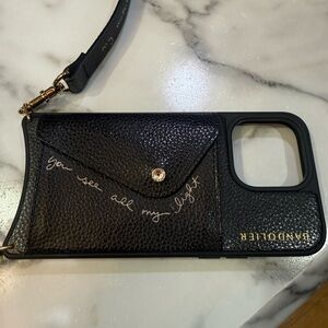 Bandolier Black Phone Case with Gold Accents